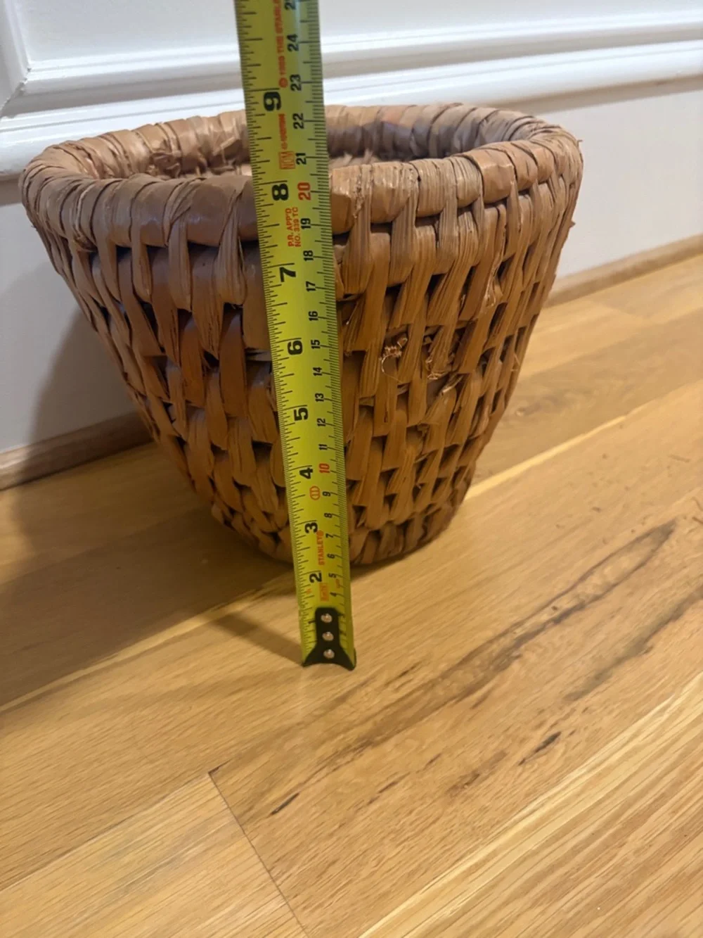 Antique Natural Woven Rattan Planter Basket - Brown